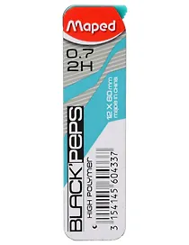 Грифели 0,7мм 2Н (12 шт), "BLACK PEP'S", Maped