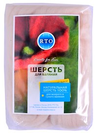 Шерсть для ваояния РТО 30гр, бежевая