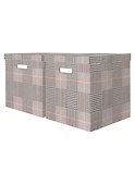 Короб XL "BASIC" 32*31*35см, кашированный трехслойный гофро картон. Набор 2 шт. - 0
