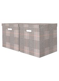 Короб XL "BASIC" 32*31*35см, кашированный трехслойный гофро картон. Набор 2 шт.