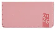 Планинг дат. 2026г. 64л 170х88 мм "Джут" розовый, кожзам, тв.переплет, обл.поролон, блинт.тиснение, офсет, карманный, справ.мат-лы, закругл.углы, ляссе, инд.уп