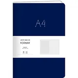 Книга для записей А4 80л лин. "Format" син.иск.кожа, интегр.переплет, тиснение фольгой, скругл.углы, инд.уп.