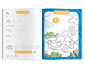 Транспорт. Пропись-раскраска - 1