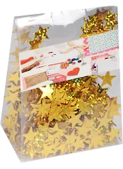 Пайетки в пластиковой упаковке с наклейкой, звездочки золотые (11-24140-J13)