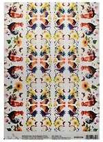 Декупажная карта Петухи (бордюр) 21*30см
