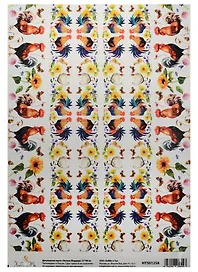 Декупажная карта Петухи (бордюр) 21*30см