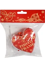 Шар-сердце Красный блеск с фоторамкой 8см (42316)