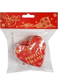 Шар-сердце Красный блеск с фоторамкой 8см (42316)