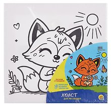 Набор для творчества Рыжий Кот. Холст с красками «Лисичка с ромашкой»