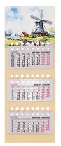 Календарь квартальный 2026г 82*230 "Сельский пейзаж. аква" на магните