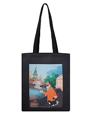 Сумка-шоппер СПб Ноксо Наедине с Петербургом Возле Спаса (черная) (текстиль) (40х32) (СК2025-302)