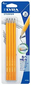Карандаш чернографитный LYRA STUDIUM HB/B 4шт в блистере