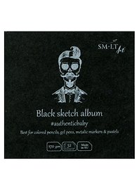 Скетчбук 9*9см 32л "SMLT Art Authenticbaby Black", 170г/м2, черная бумага, 7БЦ