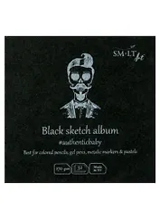 Скетчбук 9*9см 32л "SMLT Art Authenticbaby Black", 170г/м2, черная бумага, 7БЦ