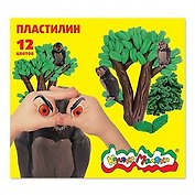Пластилин 12 цветов, 180 г, мягкий, Каляка-Маляка