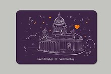 Открытка 10*15 линии Исаакиевский собор О/013/006