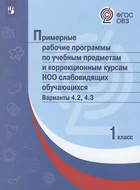 ПрРП по учебным предметам и коррекционным курсам НОО слабовидящих обучающихся. Варианты 4.2, 4.3. 1 класс