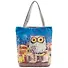 Сумка-шоппер на молнии Белая сова 38*35см (текстиль, флис) - 0