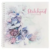 Скетчбук для акварели «Нежные фиалки» 20 листов, 19.5 х 19.5 см