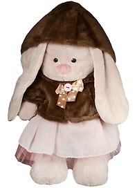 Мягкая игрушка Зайка Ми в коричневой шубке и розовом платье (32 см) (StM-036)