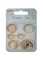 Набор деревянных пуговичек Зимнее Утро (SCB3409108) (6шт.) (упаковка)