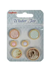 Набор деревянных пуговичек Зимнее Утро (SCB3409108) (6шт.) (упаковка)