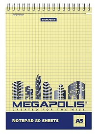 Блокнот А5 80л кл. "MEGAPOLIS Yellow Concept" на спирали, ErichKrause 