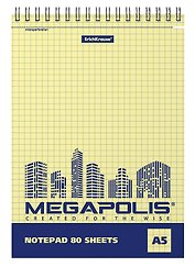 Блокнот А5 80л кл. "MEGAPOLIS Yellow Concept" на спирали, ErichKrause 