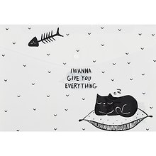 Папка -конверт «Sad cat» А4 на кнопке, в ассортименте