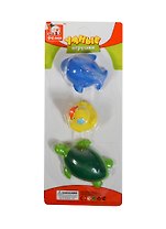 Игрушки для ванной 2 ПВХ (1801) (3шт/дельфинчик уточка черепаха) (3+) (блистер)