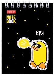 Блокнот А7 60л кл. "Утиные истории" мел.картон, гребень, ассорти