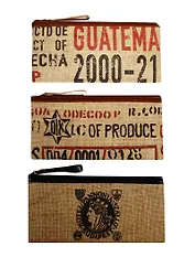 Сумочка на молнии Штампы (джут) (22x10)