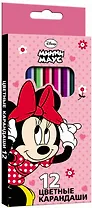 Карандаши цветные 12цв "Miss Minnie" к/к, подвес, Disney