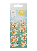 Наклейки декоративные, многоразовые, зефирные 4 Лисята 2 7*16см