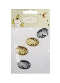 Набор камей 2*2 шт, 1.8*2.5 см, женщина черо-коричневый (11-08631-23)