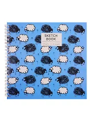 Скетчбук 190*190 40л "Sheeps" белый офсет, 120г/м2, тв.обложка, евроспираль