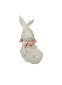 Фигурка декоративная с подставкой Зайчик фаянс (8,4х5,5х11,7) (36778)
