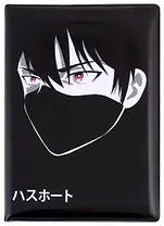 Обложка для паспорта Аниме Парень в маске (Сэйнен) ч/б (ПВХ бокс)