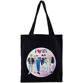 Сумка-шоппер. I love BTS (черная, 38х43 см, длина ручек 58 см) - 0