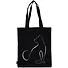 Сумка-шоппер Кошка (линия) черная, текстиль 40см.*32см. - 0
