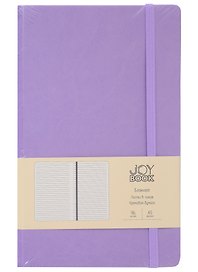Книга для записей А5 96л лин. "Joy Book. Фиалковые сны" иск.кожа, тонир.блок, скругл.углы, ляссе, резинка, карман на задн.форзаце