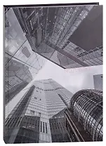 Книга для записей А4 160л кл. "Небоскребы" 7БЦ, глянц.ламинация, цв.форзацы