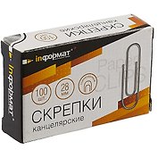 Канцелярские скрепки «Inформат», 28 мм, 100 штук