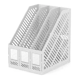 Лоток вертикальный "Classic" трехсекц., сборн., пластик, белый, ErichKrause