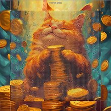 Набор для творчества Феникс+. Алмазная мозаика «Кот с деньгами», 30 х 30 см