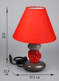 Лампа настольная Цветочный шарм красная (32 см) (1355298)