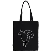 Сумка-шоппер Лиса (линия) черная, текстиль 40см.*32см.