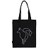 Сумка-шоппер Лиса (линия) черная, текстиль 40см.*32см. - 0