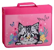 Папка для труда А4 "Котёнок в цветочках", картон, ручки