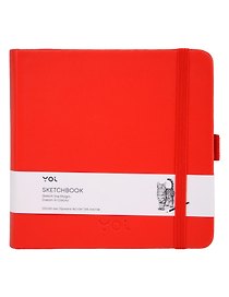 Скетчбук 12*12 80л "Yoi" красный, 140г/м2, слоновая кость, тв.обл., Yoi